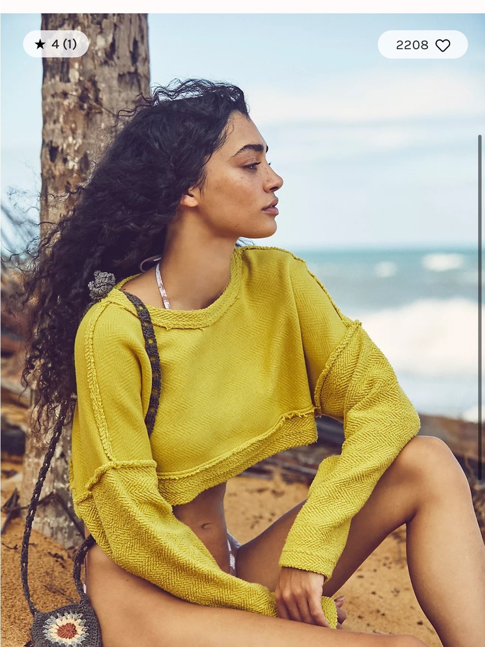 Free People Beach - Kylie frayed cropped pullover